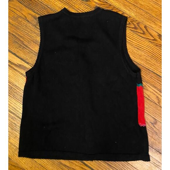 Vintage Christmas Ugly Sweater Cardigan Appliqué Jewels Women M/L Merry & Bright - Picture 3 of 6